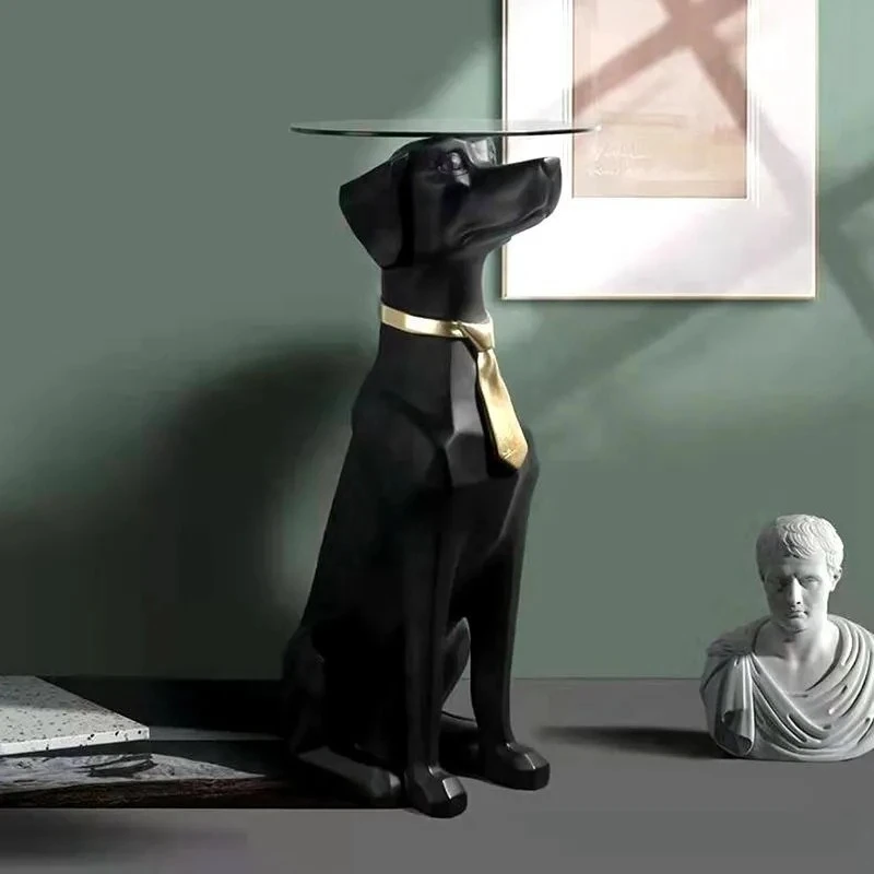 Modern Dog Figurines Creative Storage Miniatures Luxury Ornaments for Living Room Design Sculptures Room Decor Home Decoration