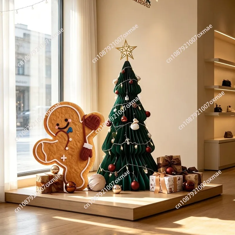 New Folding Christmas Tree Home Restaurant Small and Medium Floor Ornaments Christmas Atmosphere Layout