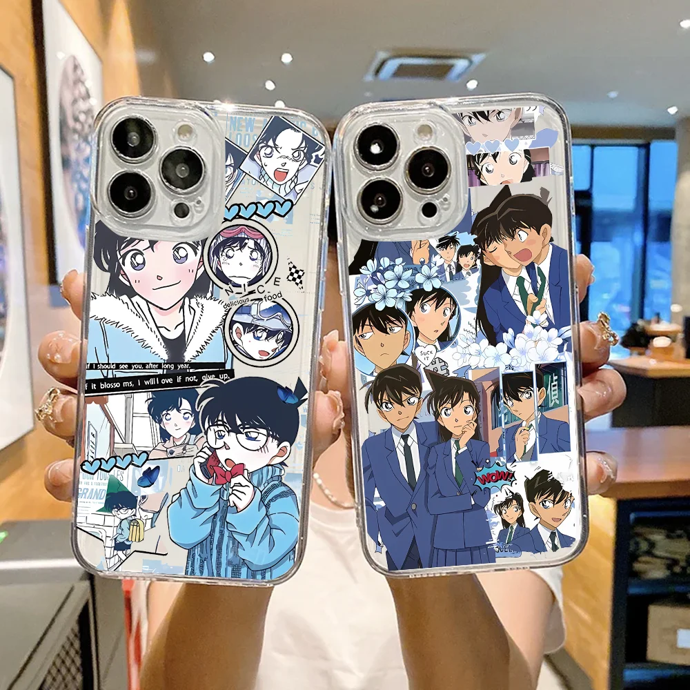 

A-Adventure anime D-Detective C-Conan phone case FUNDA For iPhone 12 11 13 14 15 16 17MINI Max Pro Plus Shockproof Soft Clear