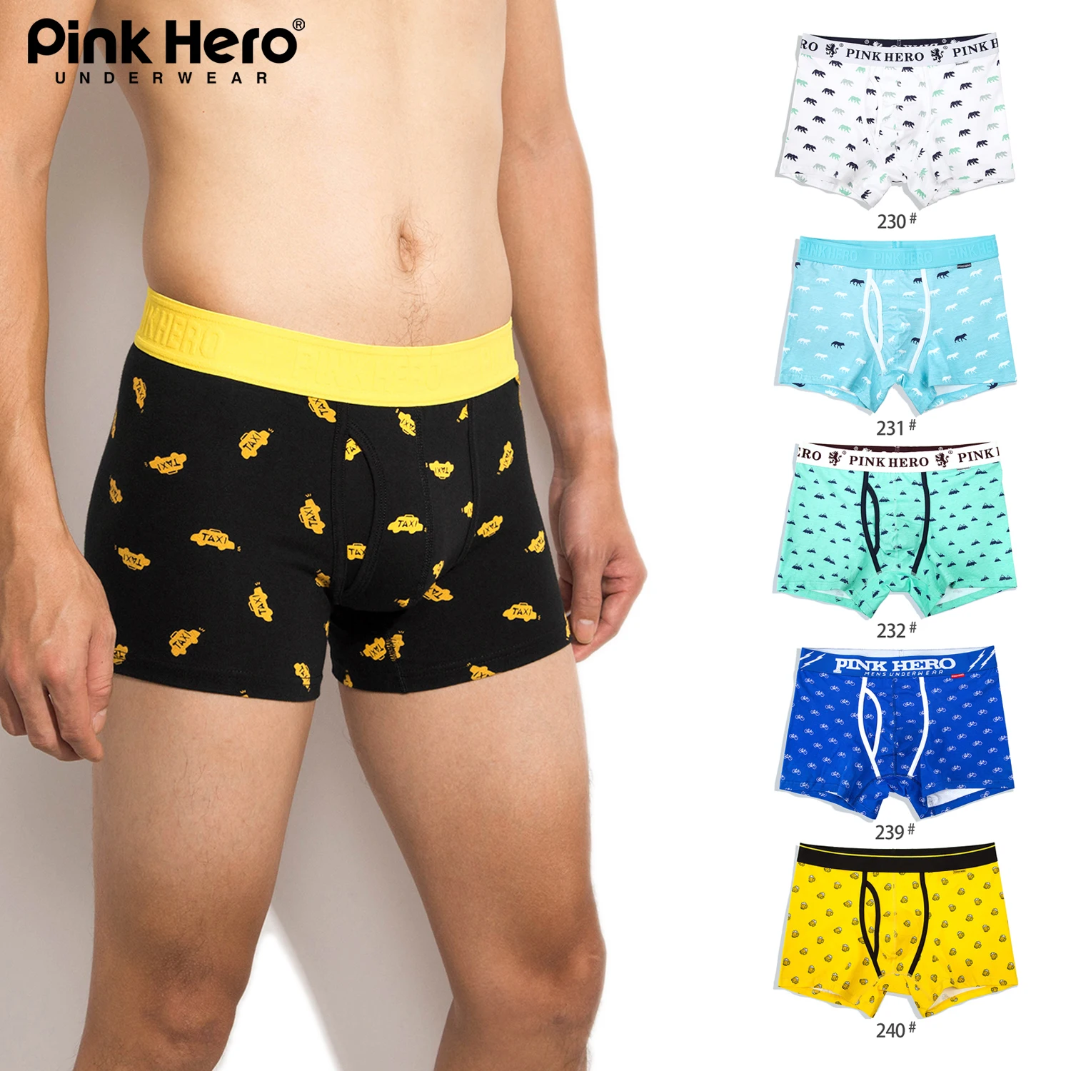 PINKHERO Print-D Stylish Fun Patterns Male Underpants For Men, Comfy And Soft Cotton Underwear Boxer Briefs And Men\'s Panties