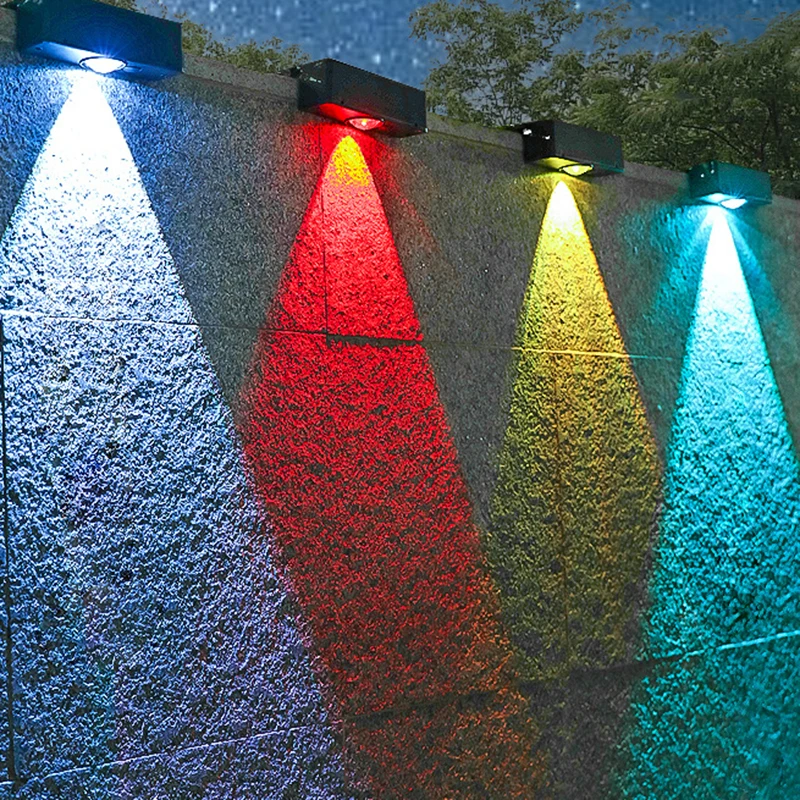 Kinkiety solarne Zewnętrzne kwadratowe słoneczne bezprzewodowe lampy ścienne IP65 Wodoodporne zewnętrzne kinkiety Dekoracyjne do ogrodu — zdjęcie 7