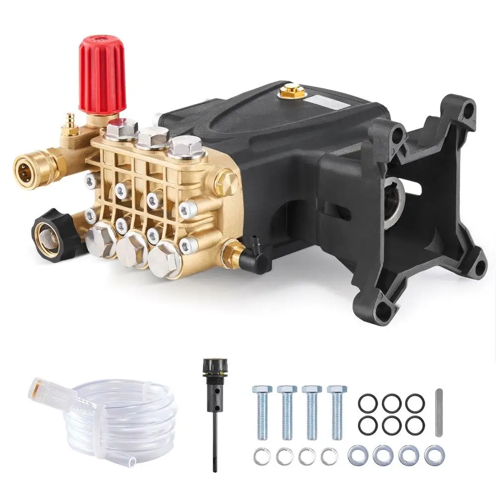 

High Pressure Washer Pump 4000 PSI Triplex Plunger Shaft Horizontal 4.0 GPM Replacement Pump