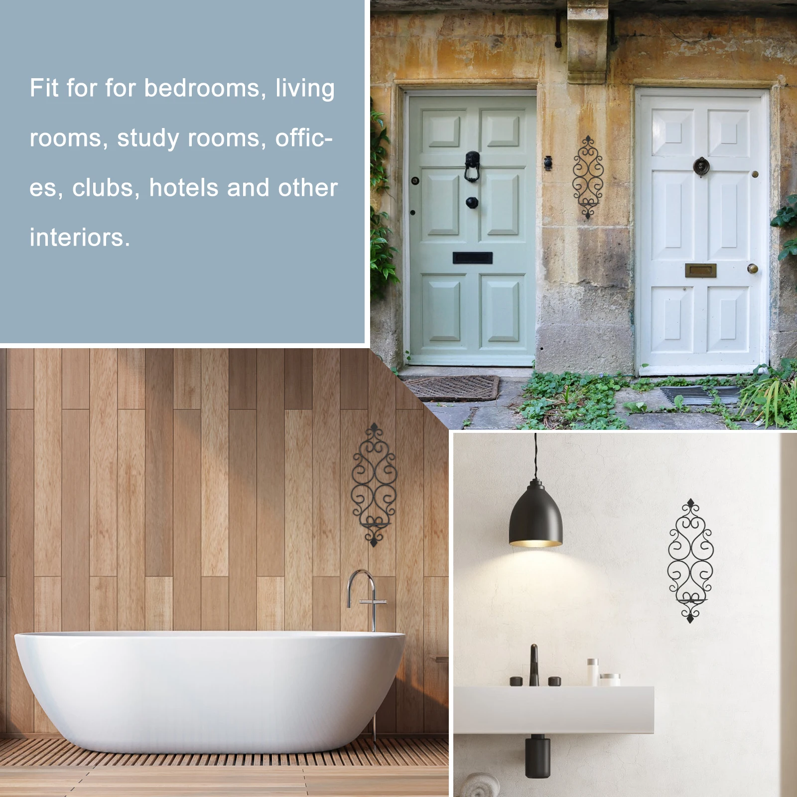 

2Pcs Wall Sconce Iron Vintage Style Decorative Pillar Candlestick for Bedroom Living Room Home Decoration