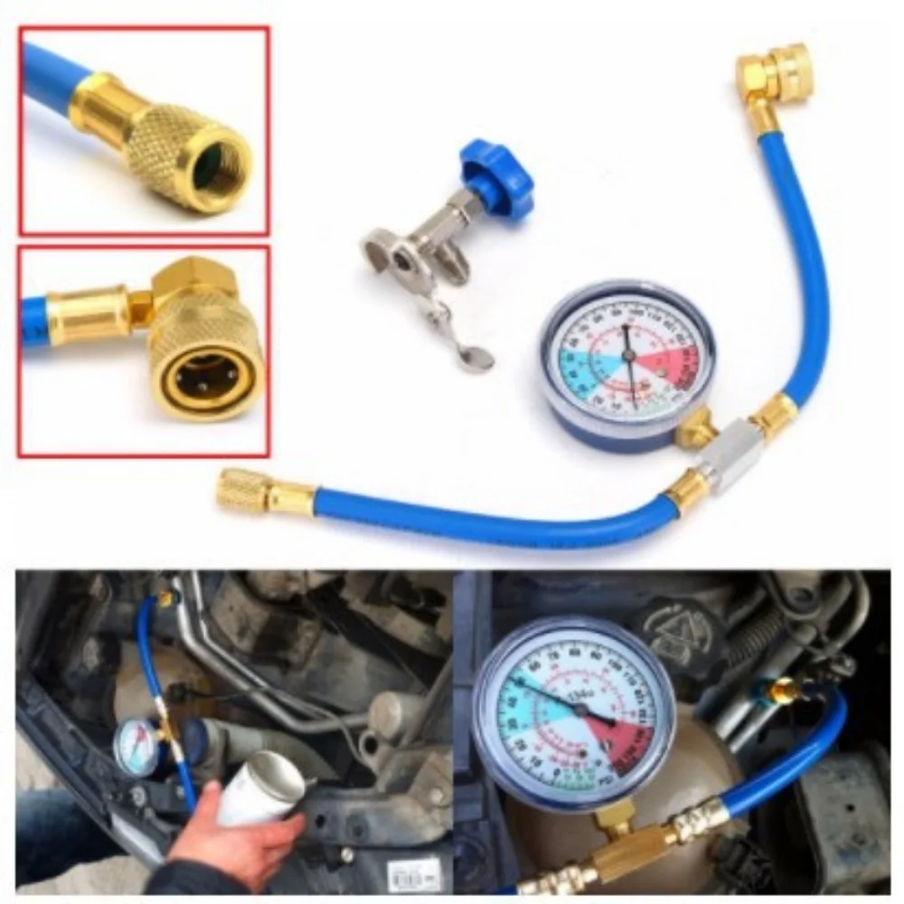 Universal r134a Gas Air Conditioning Refill R12 R22 R134a Refrigerant Gas Open Valve Car Air Conditioner Recharge Hose Gauge