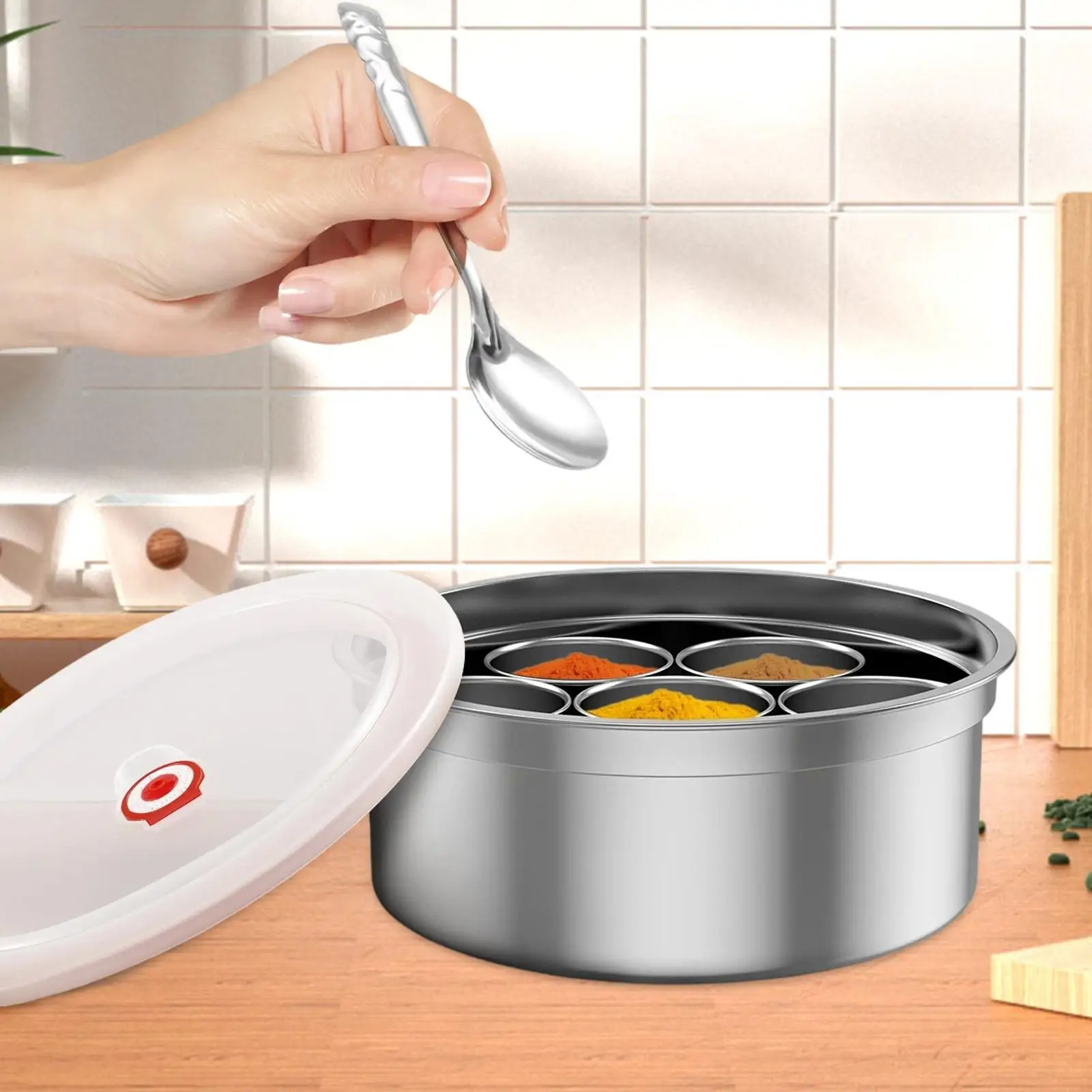 

Комбинированная коробка для приправ, коробка для ингредиентов, кухонная утварь, круглые банки для приправ, контейнер для бутылок с приправами для вечеринки, дома