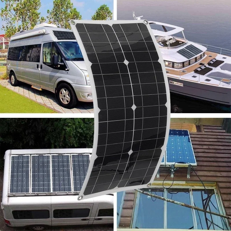 600W Solar Panel 12V Solar Kit Flexible Portable With 100A Controller Suitable For Home Outdoor Camping Mobile RV Solar Charger