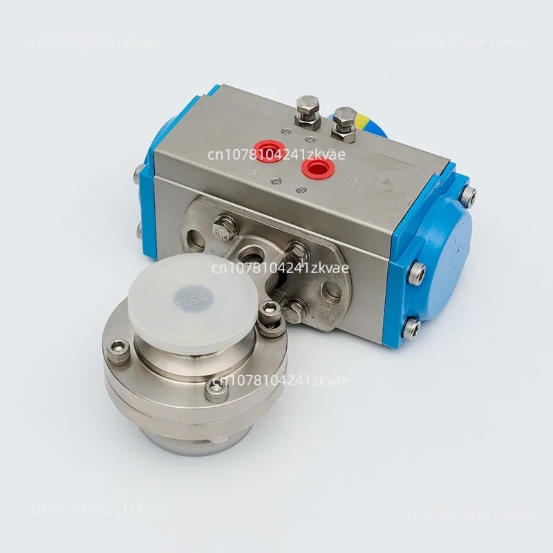 304 stainless steel pneumatic quick-loading butterfly valve AD681X pneumatic valve, clamp type stainless steel body