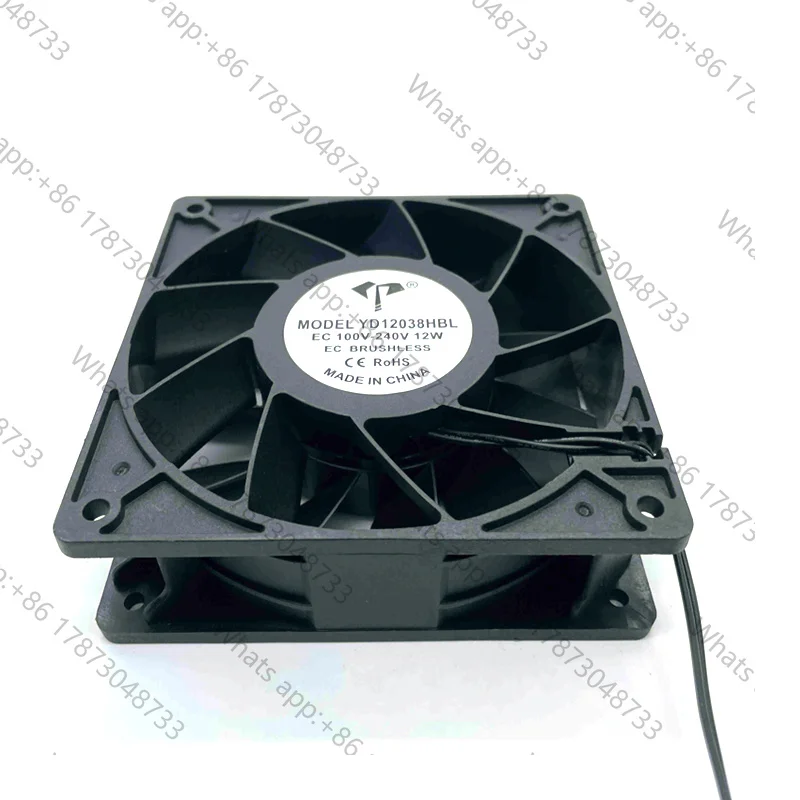 Boosting EC12038 110V-240V Wide Voltage Universal Cooling Fan 12cm AC 220V High Airflow Power Supply Cabinet Ventilation Fan