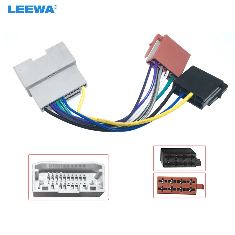 

LEEWA Car CD Radio Audio ISO Wiring Harness Adapter for Chrysler Dodge Jeep Wrangler Rubicon Auto ISO Head Units Wire Cable