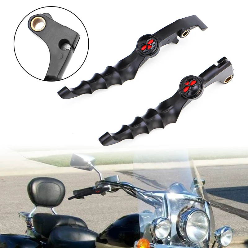 

Motorcycle Parts Black Skull Handlebar Levers Brake Clutch Lever Aluminum For Honda Shadow VT400 750 VLX VT400 600 VTX1300