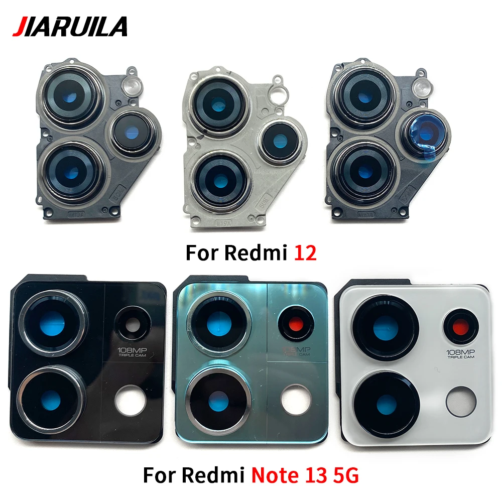 

10Pcs，Housing For Xiaomi Redmi Note 12 13 Pro Plus 5G 4G Back Rear Camera Glass Lens Circle Cover With Adhensive