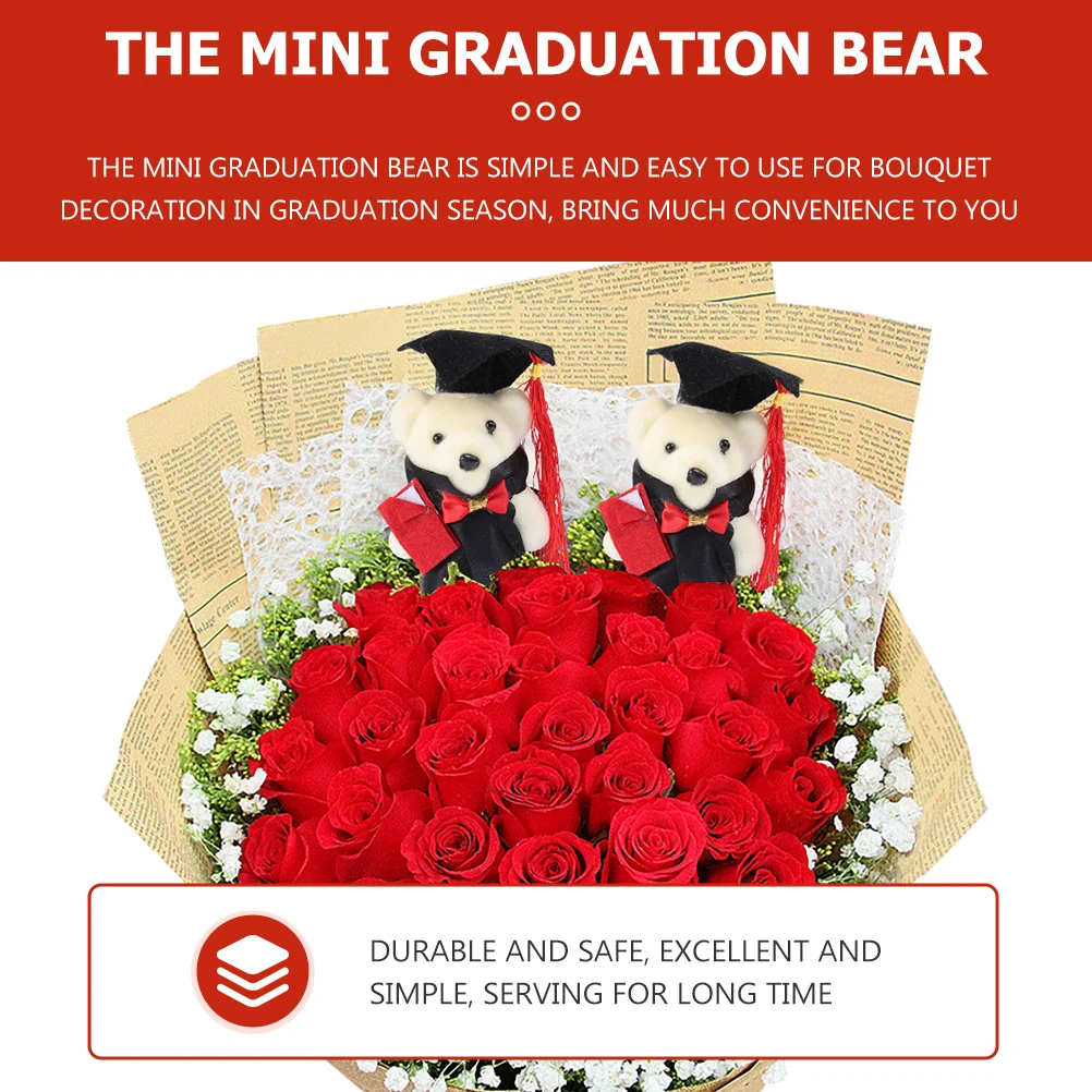 10 Uds Dr Bear animales osos de peluche graduación graduado soporte decoración miniatura a granel