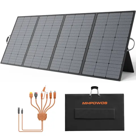 MHPOWOS 400W 220W 110W Lightweight Portable Solar Panel, Foldable Solar Panel for Outdoor Activities, IP67 Waterproof for RV