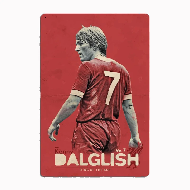 Kenny Dalglish Football Player Retro Metal Poster Sign Club Mural Wall Art Plaque Tin Sign Room Decoration Home Decor