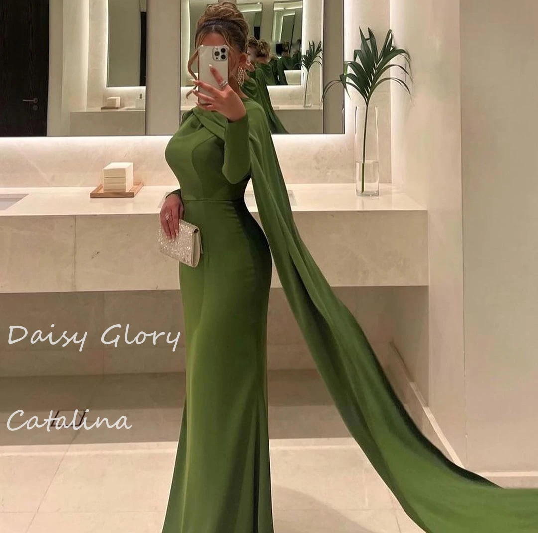 Green Strapless Evening Dresses Wedding Party Dress Elegant Prom Dress Cap Straps Saudi Arabia Formal Occasion Dresses 2024 New