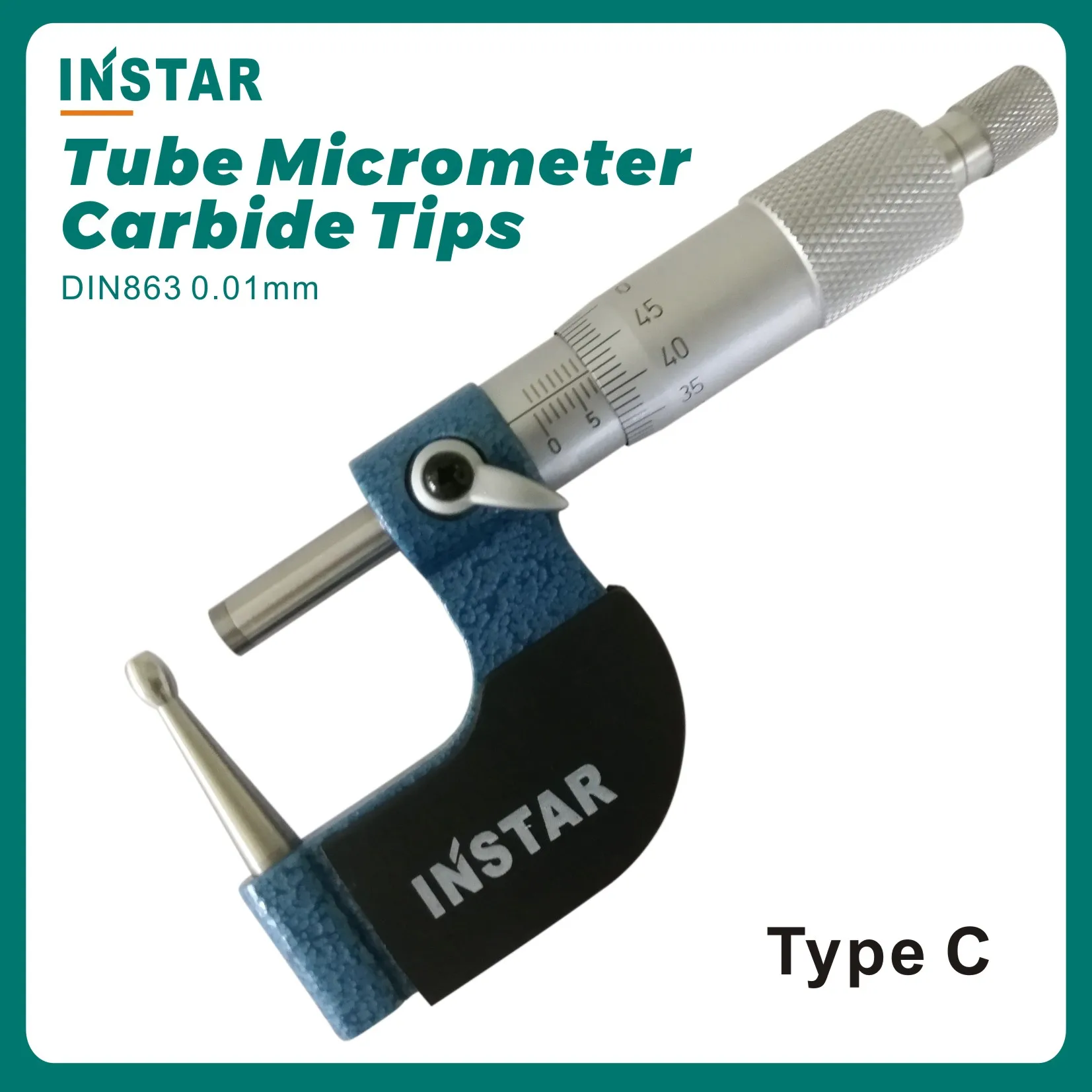 INSTAR Tube Micrometer 0-25mm x 0.01mm Outside Micrometer Industrial Quality