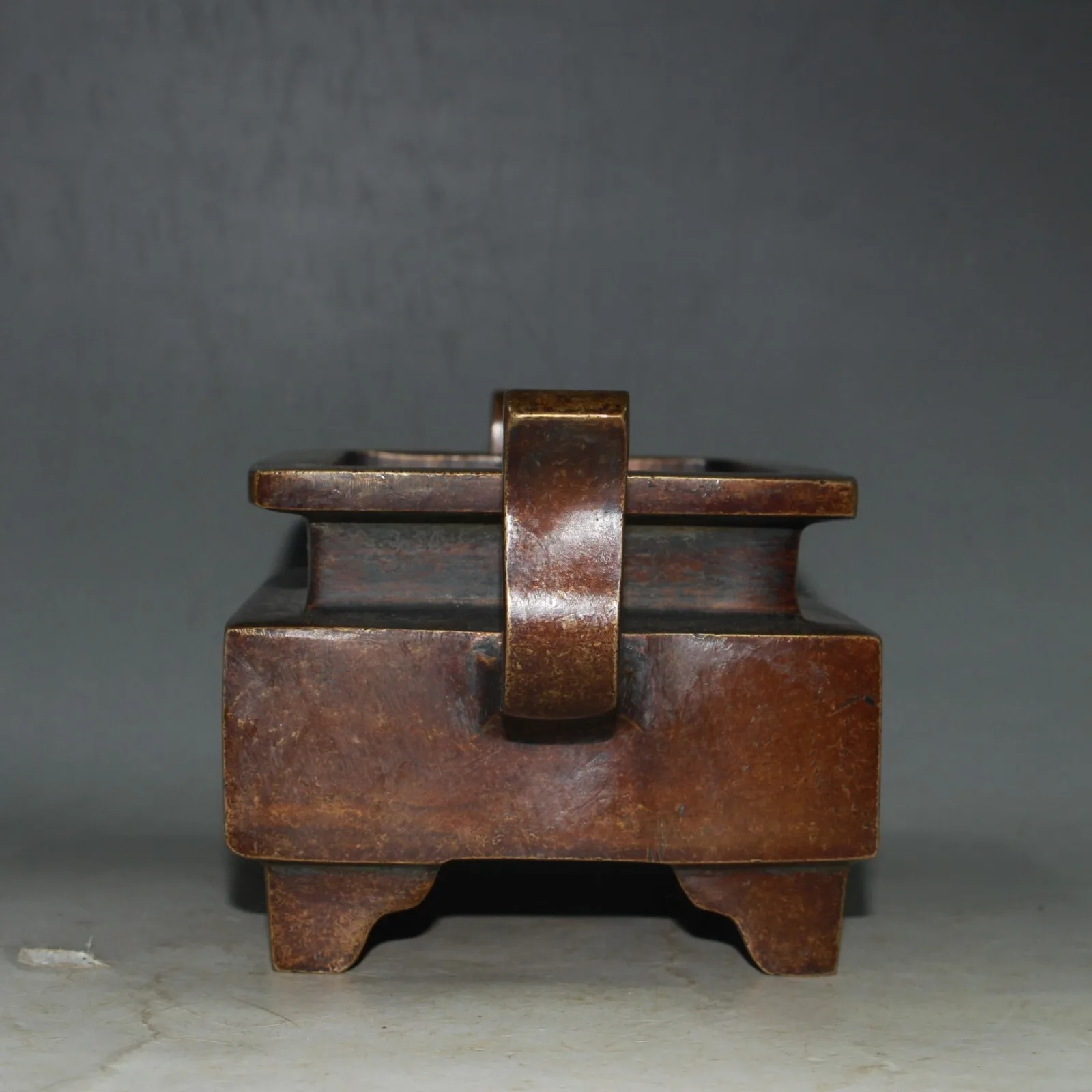 Antique Collection Brass Rectangular Double Ear Square Incense Burner