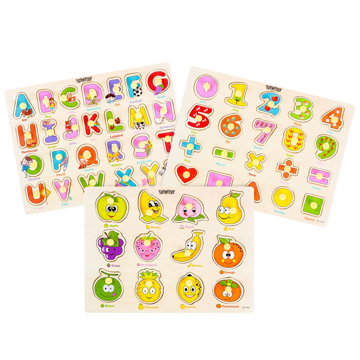 

TOYMYTOY 3pcs Cartoon Puzzles Children's Educational Toys Toys Gifts Colorful Jigsaws Toys for Baby Toddlers