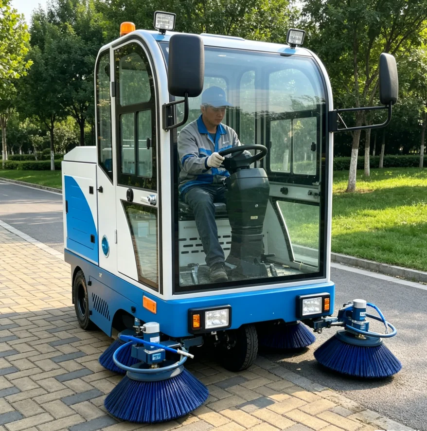 Sweeper Four-wheel All-rounder Stamping Hot Selling Sweeper 2300mm Width Large Capacity Fully Enclosed Ride-on Sweeper