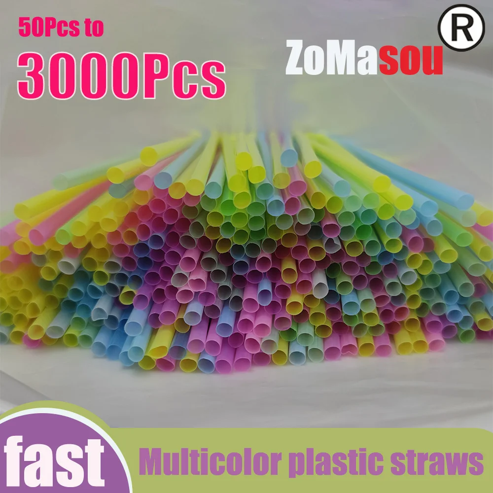 50-3000Pcs Colorful Drinking Straws rietjes Flexible Wedding Party Supplies Drinking Straws Kitchen Bar straw Wholesale