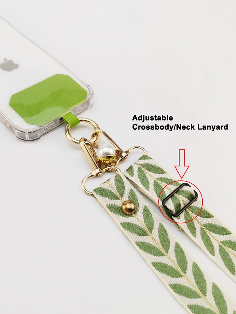 Adjustable Long Mobile Phone Lanyard Crossbody Card Neck Cord Clip Hang Lanyard Pearl Hanging Ornaments Charm Anti-lost Lanyard image 4