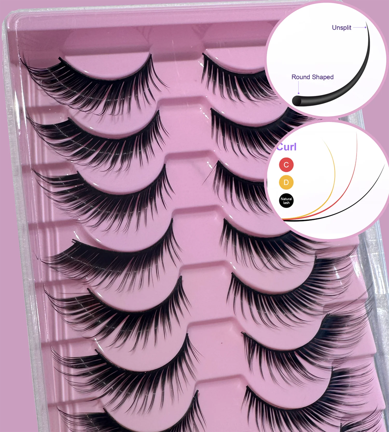 韓国マンガスタイルつけまつげ – 接着剤とピンセットキット 10ペアのソフトクラスターデザイン、ナチュラルブラウンで楽なグラムを実現