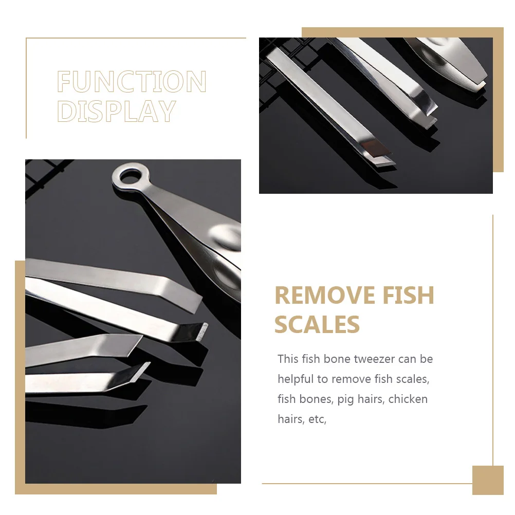 

3pcs Stainless Steel Poultry Removing Pliers Chicken Pig Fish Bone Tweezer Kitchen Gadget Hair Puller Cooking Tool Manual
