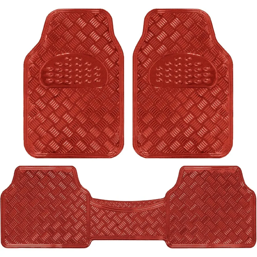 

Metallic Chrome Car Floor Mats AllWeather Universal Fit Automotive Floor Mats for Cars SUVs Floor Mats for Trucks Car Mats Full
