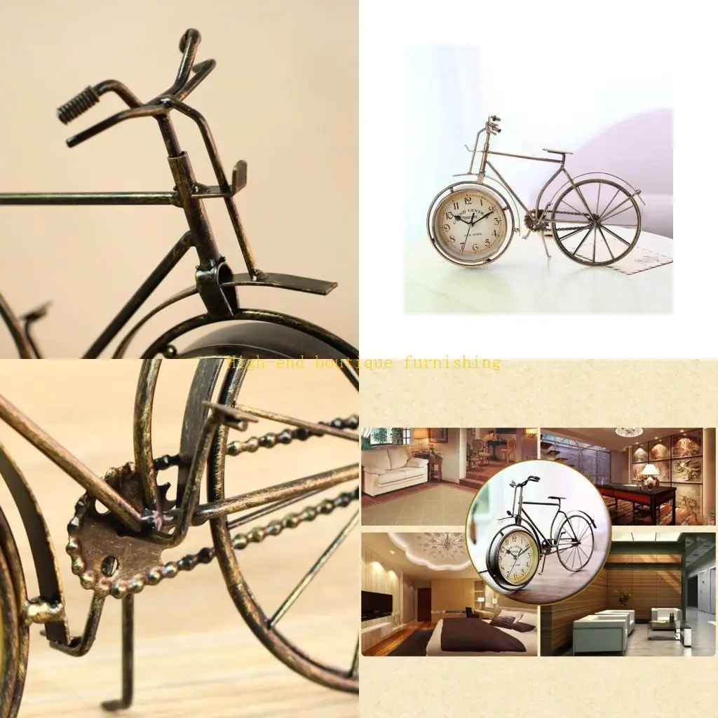 L9NB Antique Alarm Clock Arabi Numeral Desk Clock Vintage Table Clock Home Office Bedroom Dormitory Decoration