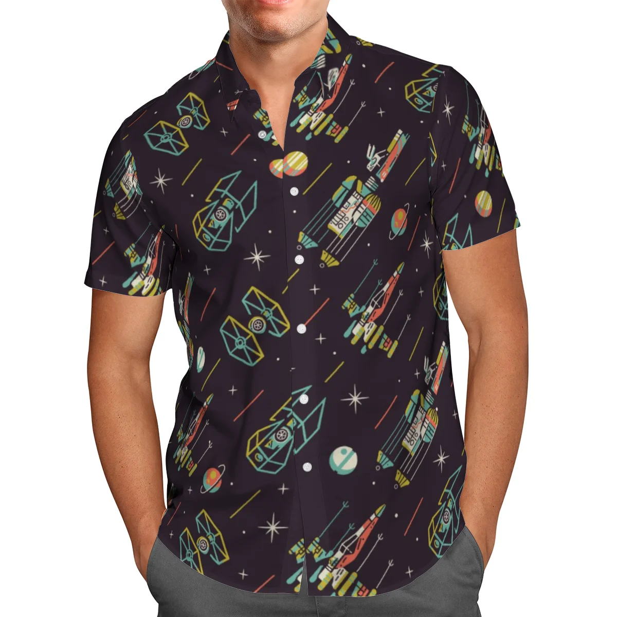 Black T Shirt, 3D Spacecraft, Hawaiian Socks, Summer Fashion Men, Large Shirt, Homme Camisa Masculina
