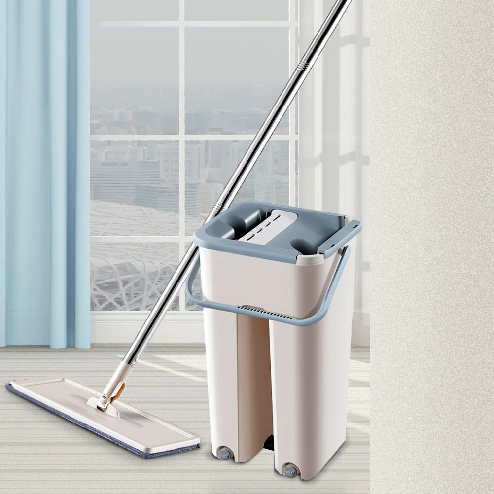 Cleaning Mop Flat Mop Microfibre with Telescopic Rod and Barrel Rotatable  for Home Microfibre  Rotatable Mop