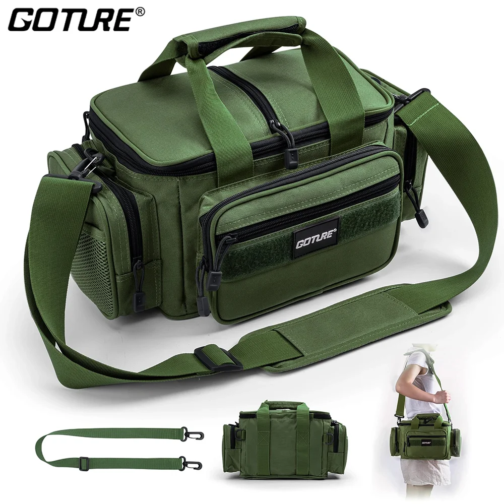 Goture Fishing Tackle Bags Shoulder Bag 38*23*19cm 600D Oxford Cloth High Capacity Outdoor Cycling Backpack Camping Picnic Bag