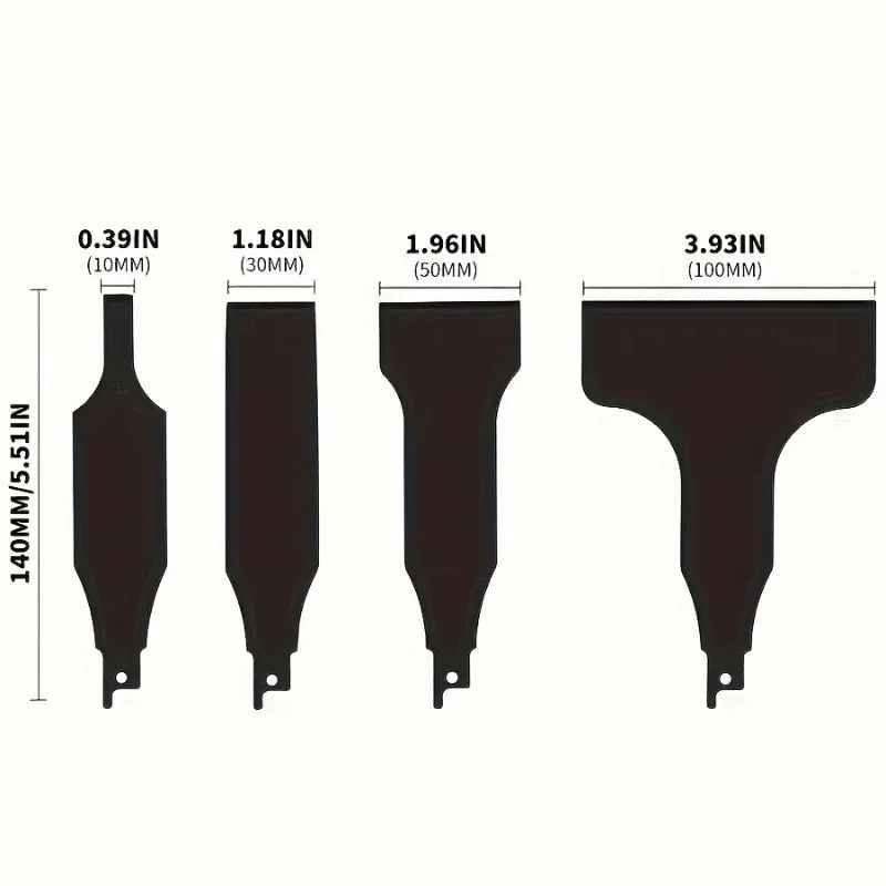 مجموعة مكشطة وشفرات شديدة التحمل مكونة من 4 قطع للمناشير الترددية لإزالة البلاط والبلاط والمعجون وتنظيف الجدار والأرض