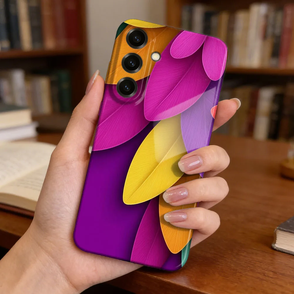 Vibrant Colorful Leaves Case For Samsung A55 54 53 52 71 73 12 13 14 15 16 17 23 25 26 32 34 35 36 Hard PC Phone Cover