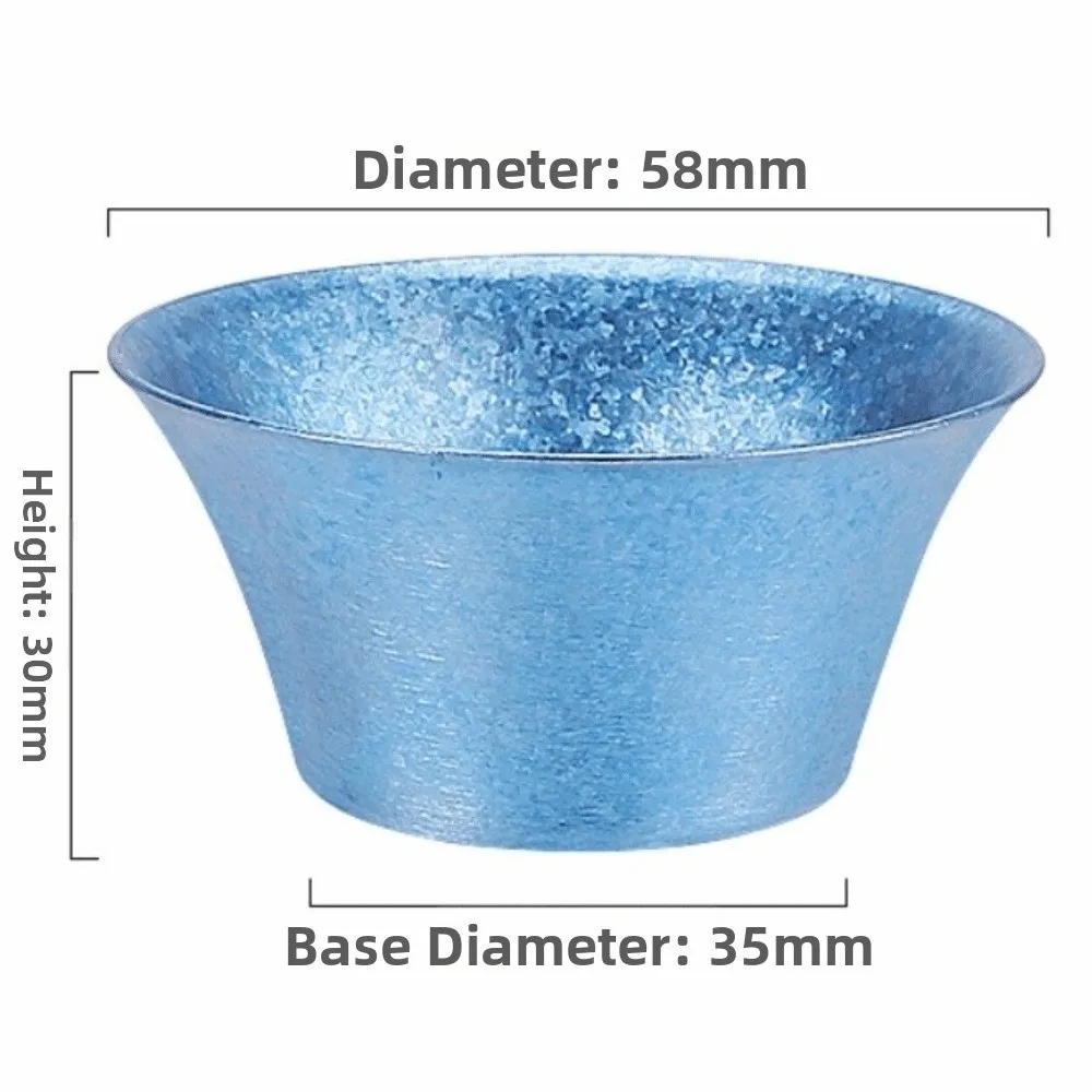 Double Wall Titanium Tea Cup Crystalline Finish Heat Insulated Gongfu Tea Cup Flared Rim Lotus Shape Chinese Tea Cup