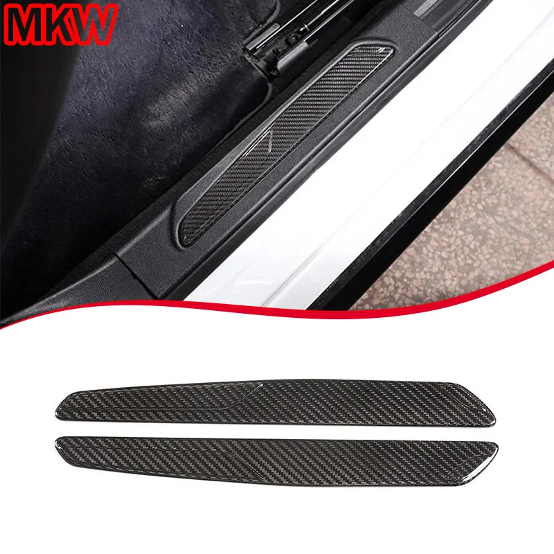 

Для Alfa Romeo Giulia 2015-2020 накладка на порог из настоящего углеродного волокна, встроенная накладка на порог, аксессуары для салона автомобиля