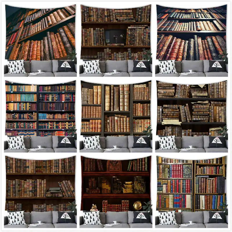 Decorative Bookshelf Tapestry Wall Hanging Bookshelf Decor Tapestry Wall Hanging Party Home Decoration Background Tapestry