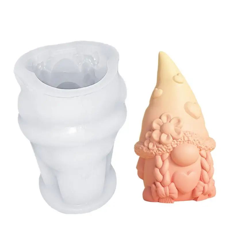 Beard Dwarf Christmas Tree Candle Moulds Hold Santa Claus Gypsum Soap Silicone Molds Human Chocolate Gift Party Decor