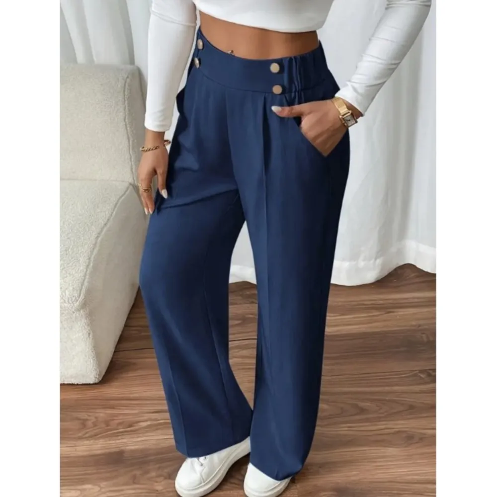 Anita - Fijne rechte Casual broek met mooie details