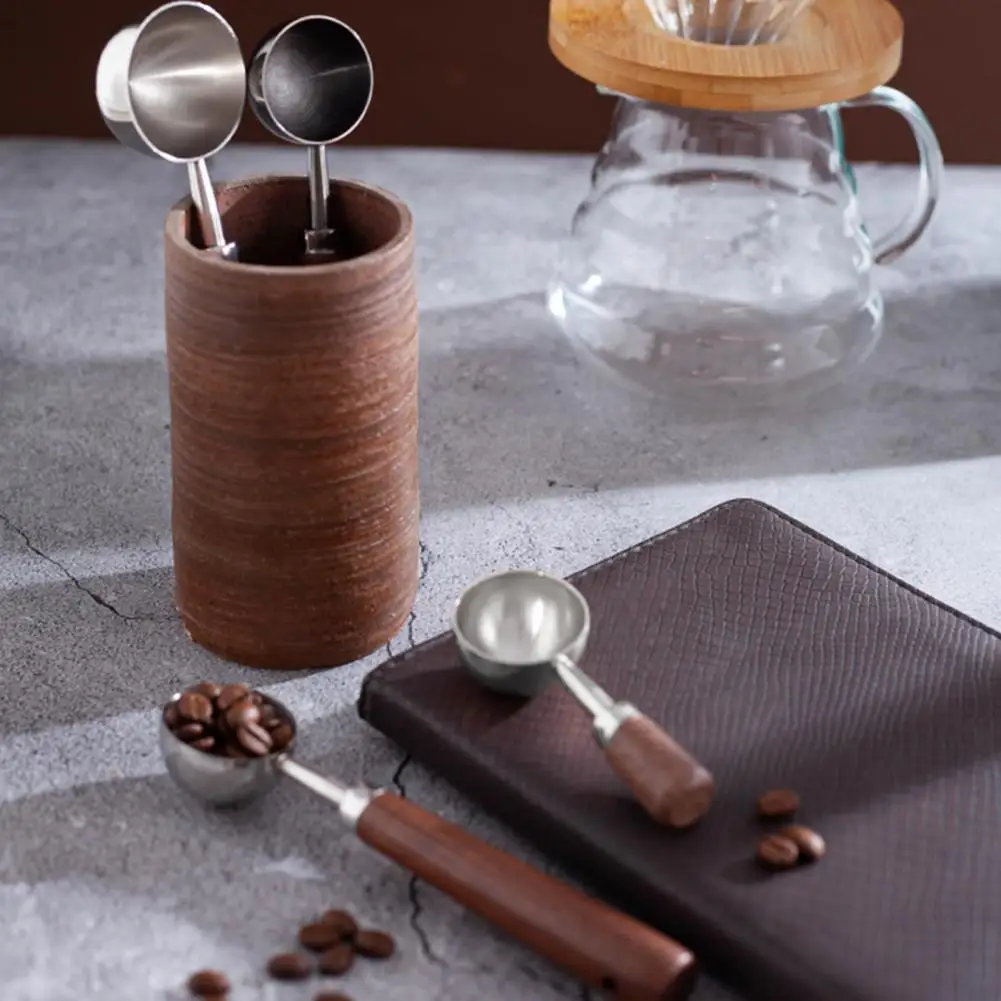 Corrosion-resistant Coffee Spoon High Precision Coffee Measuring Spoon with Wooden Handle Bpa Free Kitchen for Tea for Accurate
