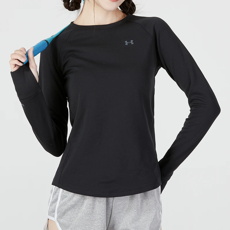 

Футболка Under Armour Base 4.0 Crew с длинными рукавами, мягкая и дышащая женская повседневная спортивная футболка 1353351-001