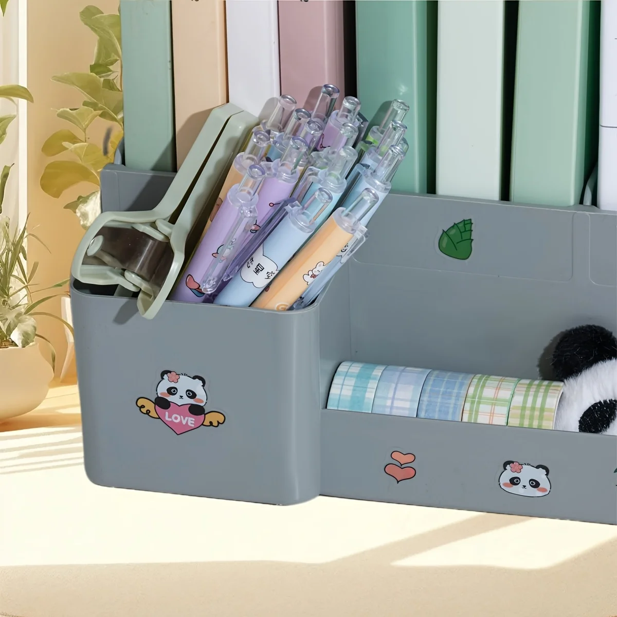 Thickened Bookshelf Desktop Study Book Stand A4 Folder Organizer Storage Box Four-Section Office Supplies File Box Archive