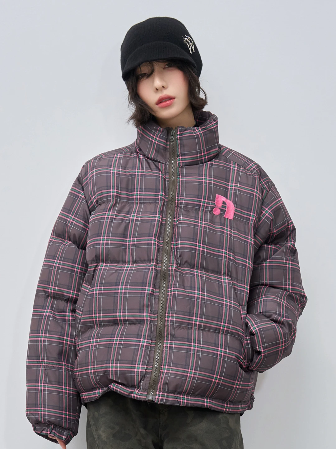 

Warm Cotton Jaet Women's Winter Thiened Bread Sle Stand Collar Neutral Faion Outerwear Coat Street Sle Loose Fit