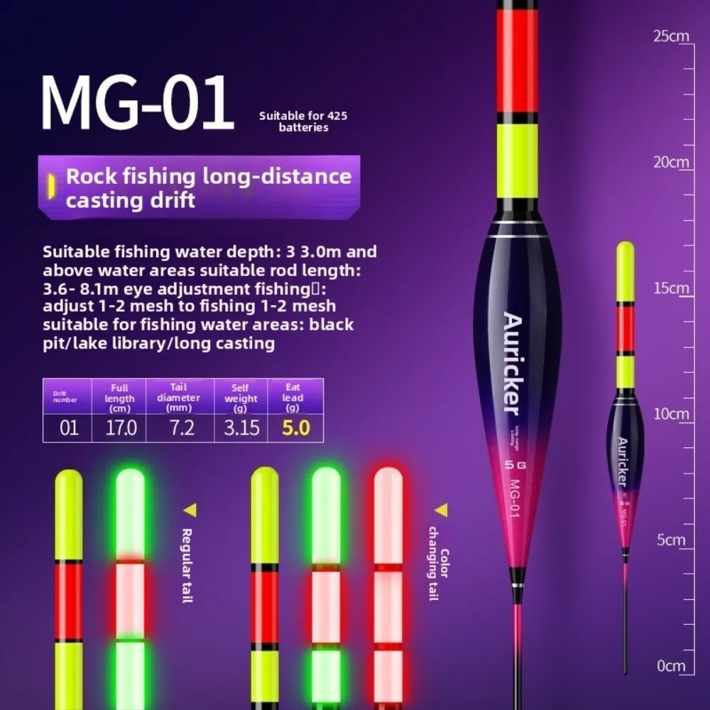 مؤشر الإلكترونية الصيد تعويم العوامة سترايك زلة الانجراف مصباح أنبوبي تعويم الجاذبية الاستشعار لدغة وتغيير لون Bobbers #4