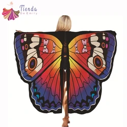Butterfly Wings Shawl Adult Colorful Gradient Cute Halloween Fairy Wing Custome Cape Nymph Pixie Cloak Women Cosplay Dance Props