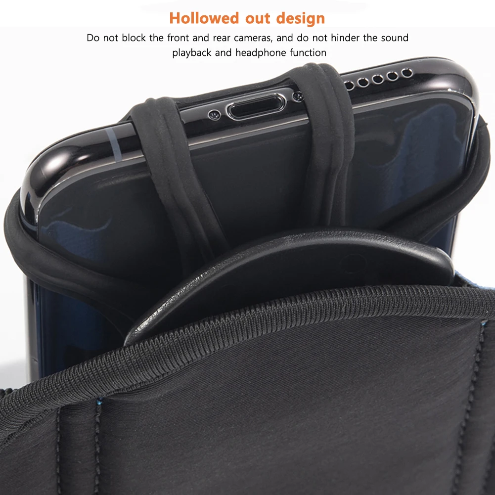 

360 Degree Rotation Mobile Phone Holder Wearable Armband Wrist Case Adjustable Phone Wrist Bag Removable for Running Cycling