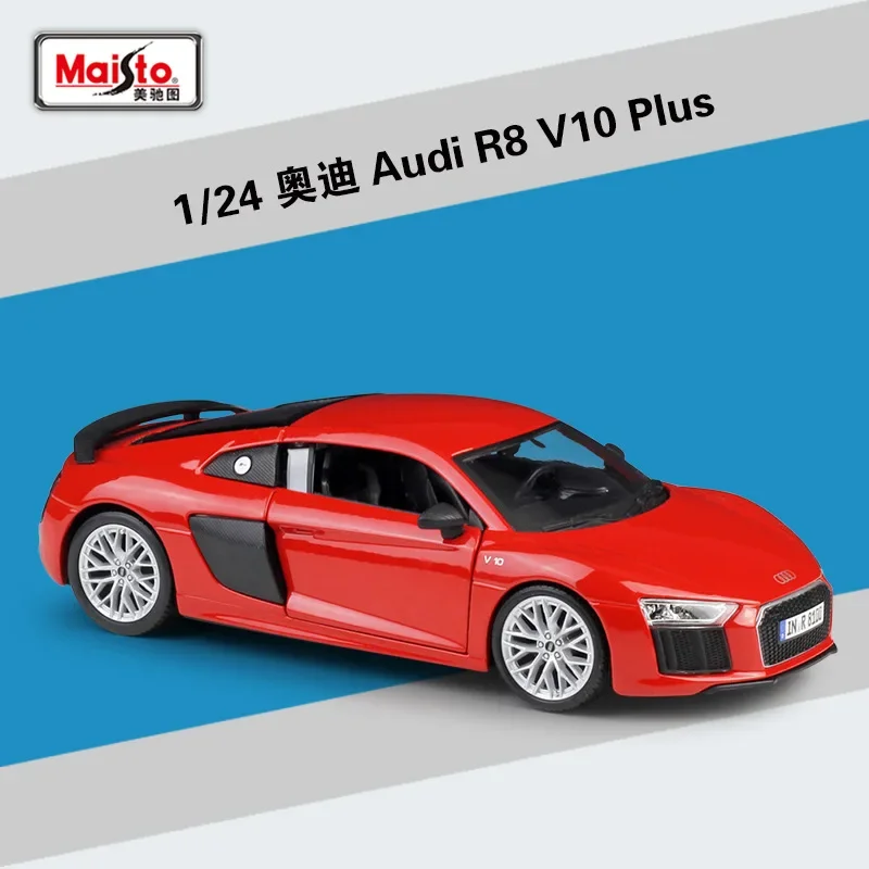 Mercedes Benz Figure 1:24 Audi R8 V10 Plus Sports Car Simulation Alloy Car Model Toy Decoration