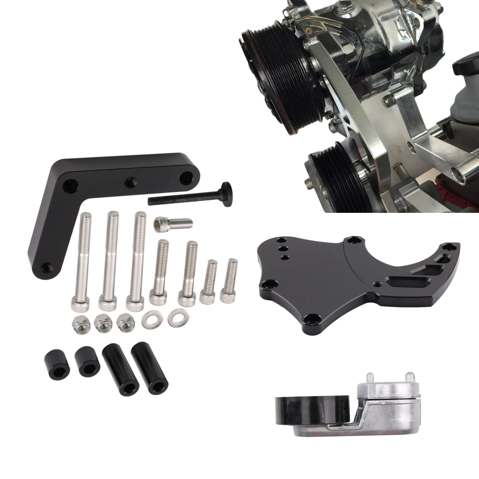 

A/C Compressor Bracket Kit with Tensioner For Chevrolet GMC SUV Truck 4.8-6.2L Engines - LS Sanden 508