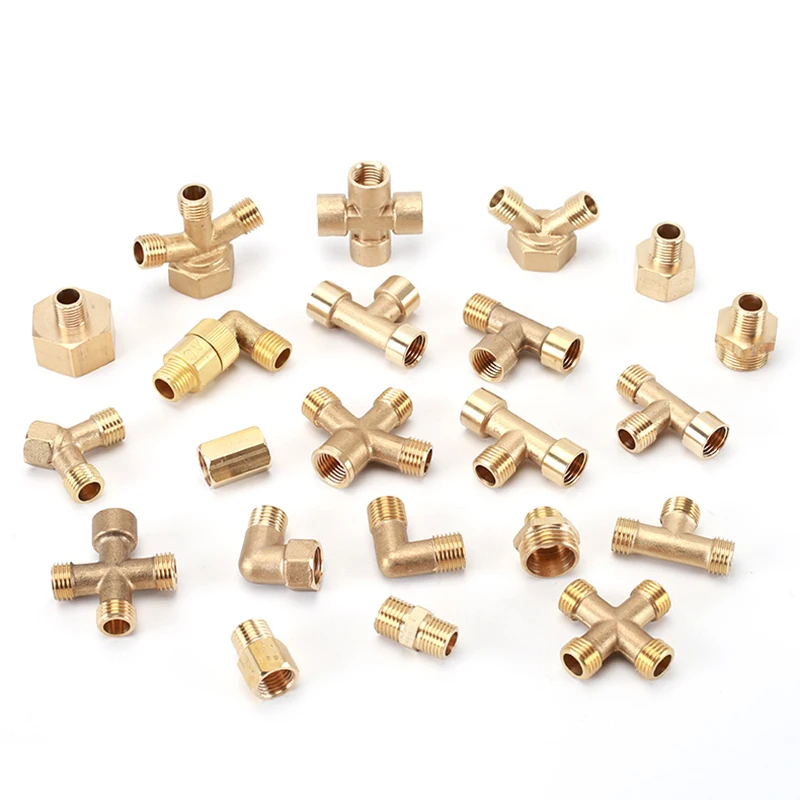 M14 M22 Brass Connector Reduce Jiont Pipe Fittings Brass Accessiroes Straight Elbow 3-way 4-way Female Male Thread Adapter