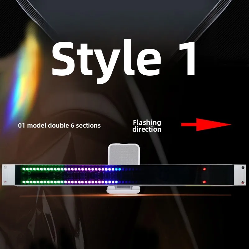 Dual Row 1U Audio Cabinet USB Voice Control Pickup Atmosphere Music Rhythm Level Indicator Signal Light LED Spectrum Meter